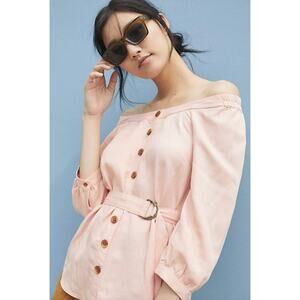 Anthropologie MAEVE Alanis off shoulder linen blend Top US 6 NWT